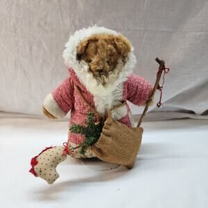 Vintage Kaiser Santa bear on a stand patchwork coat W